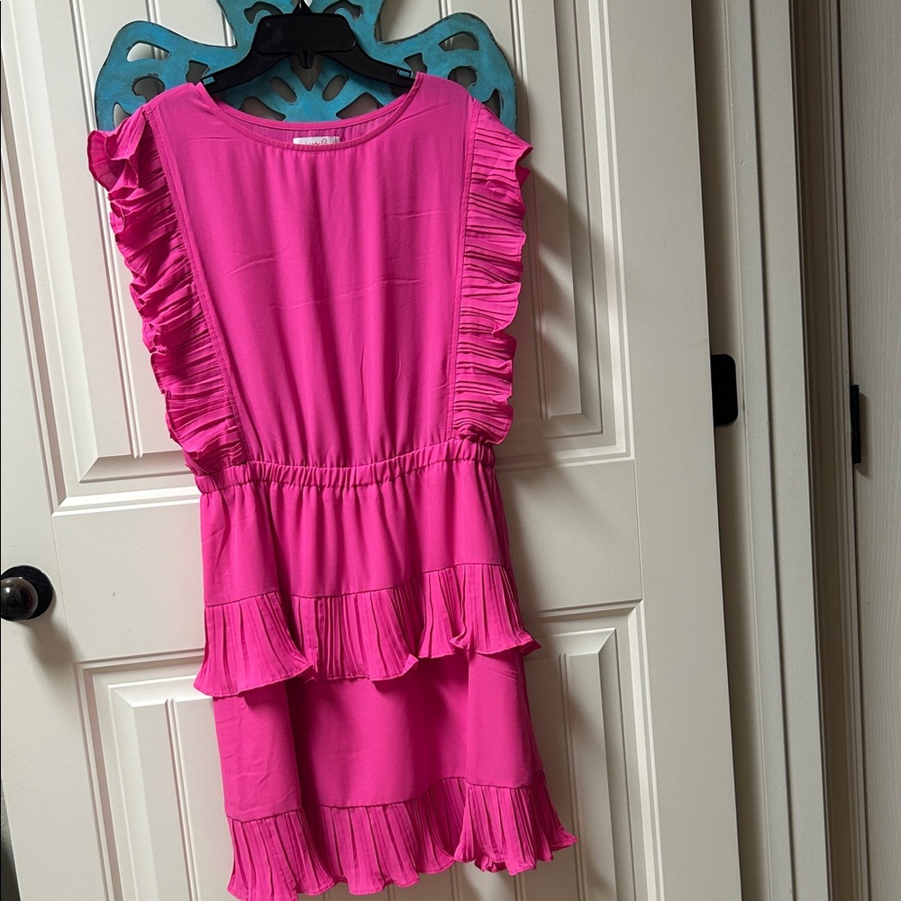 Jess Lea Hot Pink Ruffle Tiered Dress